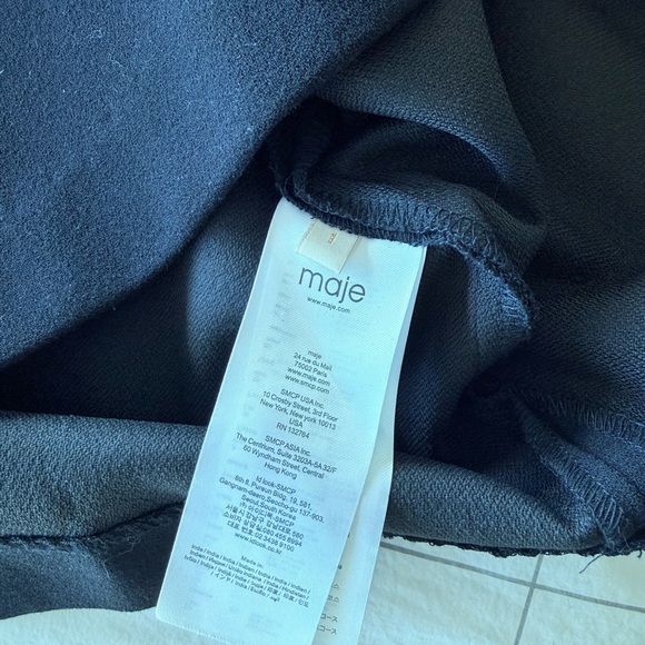 Maje Black and White Dress with Bow Detail - Picture 3 of 3